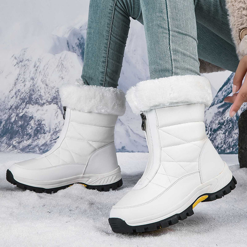 Women Fleece Lined Snow Boots Anti Slip Winter Warm Outdoor Boots